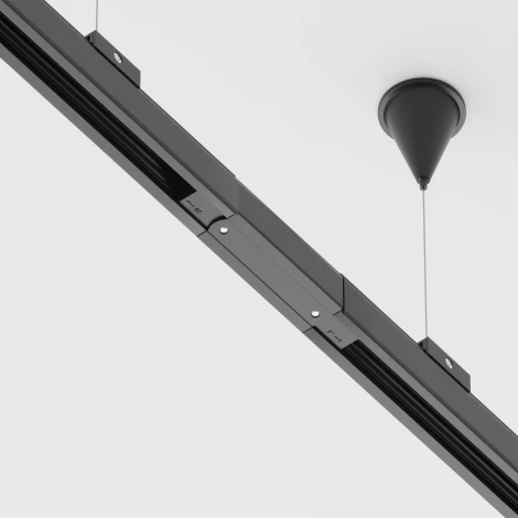 Коннектор прямой Trinity черный (трехфазный) Maytoni Technical TRA005C-31B (220V)