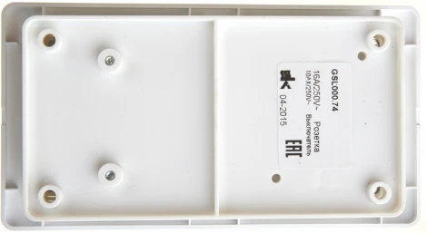 Розетка встраиваемая с заземлением с двухклавишным выключателем (белый) Systeme Electric Glossa GSL000174