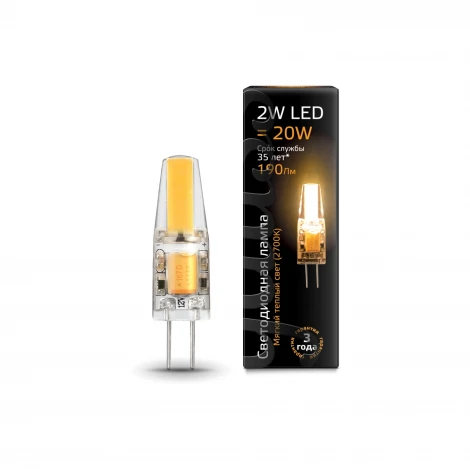 Лампочка светодиодная G4 1,5 Вт 190 lm 2700K теплое белое свечение Gauss 107707102