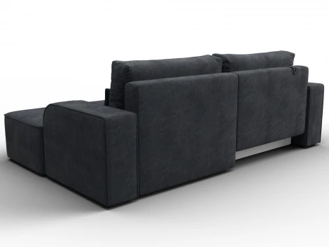 Диван угловой Лига-120 угол правый (ДСП,Брус,Фанера,ЛДС,Велюр/Темно-серый) Лига Диванов 137293