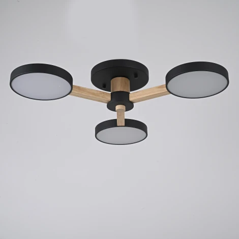 Потолочная люстра Wi-Fi на штанге Turna 3 Black By ImperiumLoft Turna01 (LED, 220V, голосовое управление, умный дом - Алиса)