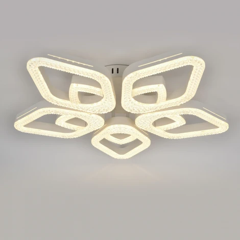 Потолочная люстра светодиодная с таймером Escada Sedna 10280/5LED 84Вт, с ПДУ, металл/акрил, белый (220V)