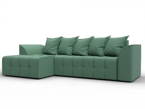 Диван угловой Лига-113 угол левый (ДСП,Рогожка/Зеленый) Лига Диванов 136706L