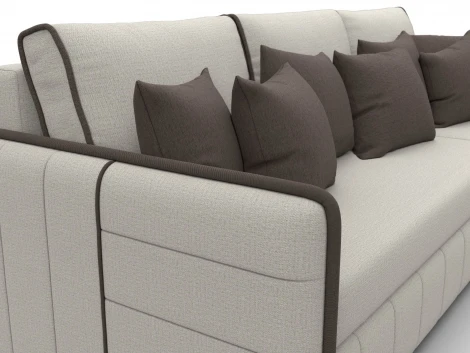 Диван угловой Лига-078 угол универсальный (ДСП/Пластик/Рогожка/Бежевый,Коричневый) Лига Диванов 130977