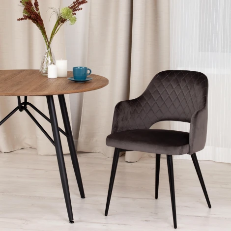 Кресло VALKYRIA (mod. 711) / 1 шт. в упаковке (Ткань,Металл /Темно-серый,Черный)