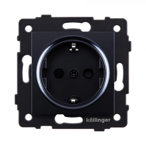 Розетка штепсельная SCHUKO 16A/250 В черный Kollinger REA-002BK для Aspekt, Eleganz, Reflex