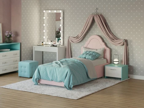 PROxSON Кровать Эльза (Ткань: Велюр Ultra Розовый мусс) 80x200