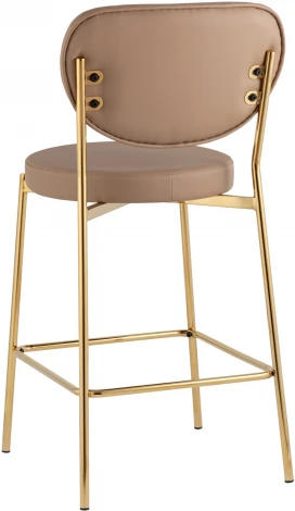 Стул полубарный Stool Group Барбара NEW экокожа бежевая золотые ножки УТ000036055