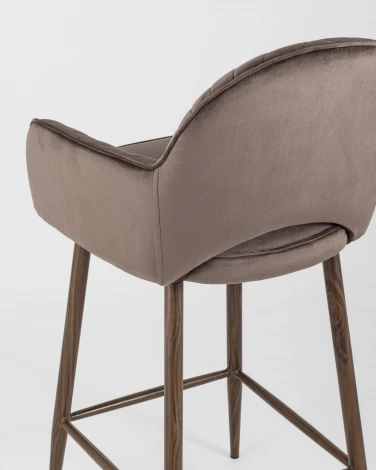 Стул полубарный Stool Group Венера диамант велюр коричневый УТ000004924