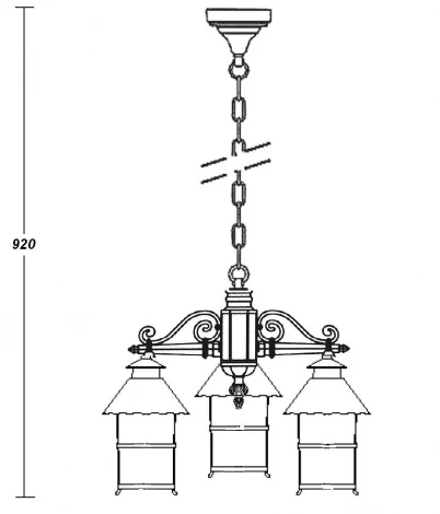 Уличный светильник подвесной Oasis Light 81470/3 Gb (220V, на цепи, IP44)
