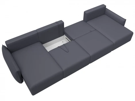 Диван П-образный Лига-051 НПБ Лонг (ЛДСП,Брус,Фанера/Пластик/Экокожа/Серый) Лига Диванов 129897