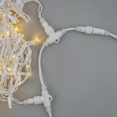 Провод-шина для гирлянд серии F90PRO 2м. 10 Т-коннекторов, шаг 20см статика/мерцание IP67 белый Uniel UCX-F90 T10/2M/WH