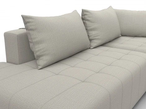 Диван угловой Лига-103 НПБ угол правый (ДСП,Брус,Фанера,Рогожка/Бежевый) Лига Диванов 134809