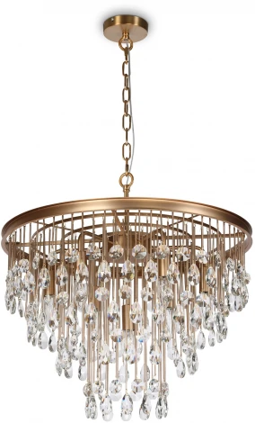 Подвесная люстра каскадная Maytoni Linn MOD091PL-07G (220V, хрусталь, подвески, на цепи)