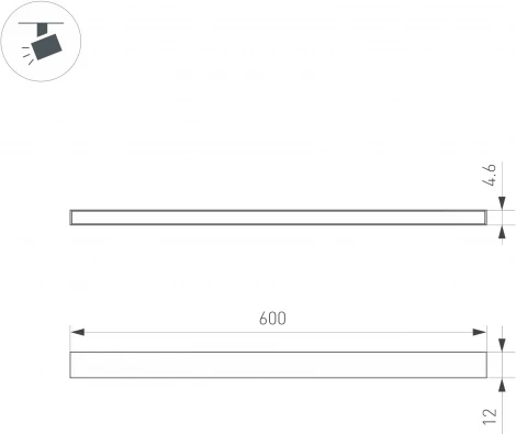 светильник магнитный MAG-MICROCOSM-STRIP-L600-10W Day4000 (BK, 100 deg, 24V) (Arlight, IP20 Металл) 043268