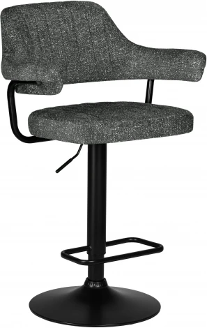 Стул барный DOBRIN CHARLY BLACK (серый твид (LEO11))