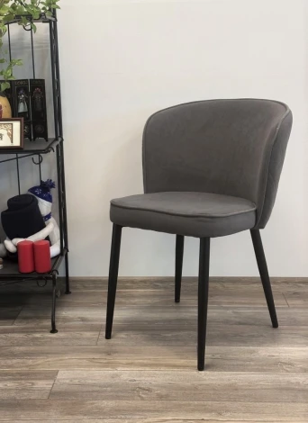 Стул МЭРИ FIESTA Серый , велюр антипальчиковый"/ черный каркас M-City 472M05584"