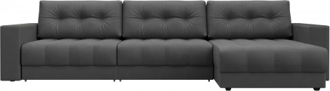 Диван угловой с декором Лига-049 НПБ Лонг Лига Диванов (Замша) арт.128513