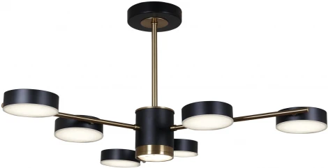 Потолочная люстра светодиодная на штанге с регулировкой цветовой температуры Reluce 06369-0.3-06 COP+BK (220V)