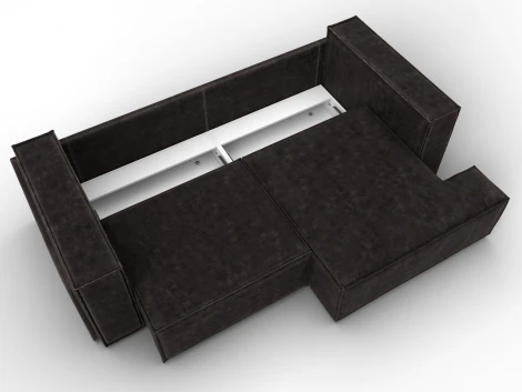 Диван угловой Лига-061 угол правый (ДСП,Брус,Фанера,Велюр/Коричневый) Лига Диванов 131148