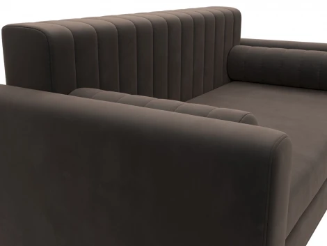 Диван прямой Лига-070 (ЛДСП,Брус,Фанера/Дерево/Велюр/Коричневый) Лига Диванов 129747