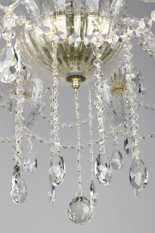 Подвесная люстра Omnilux Bonaita OML-70103-08 (220V, хрусталь, подвески, на цепи, подсвечник, свеча)
