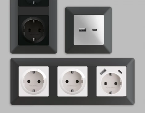 Рамка Ambrella Volt ALFA Line (Графит Мягкое касание) 3-ая AF110803