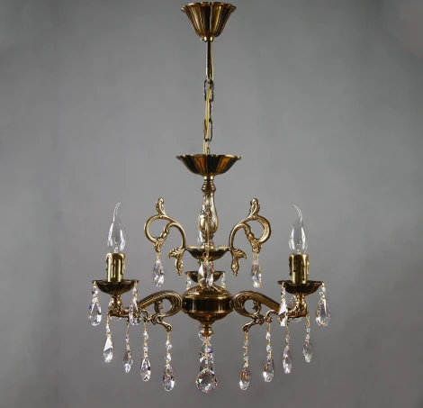 Подвесная люстра Ambiente by Brizzi Leon 2128/3 PB Tear Drop (220V, хрусталь Asfour, на цепи, подсвечник, свеча)