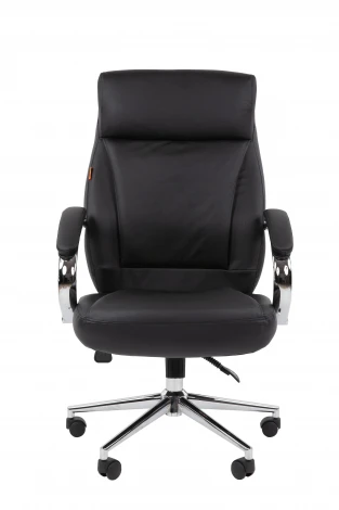 Офисное кресло Chairman 794 Россия хром нат. кожа/экокожа черная 7194218
