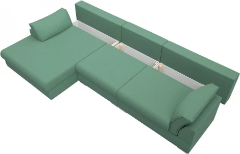 Диван угловой Пекин Long угол левый Лига Диванов (Рогожка) арт.123509L