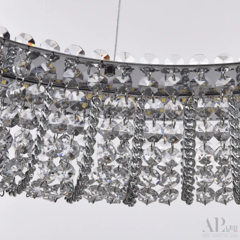 Подвесная люстра светодиодная APL LED Sicilia SH502.0.60.M.Ni.4000 (220V, хрусталь, на тросе, круглые)