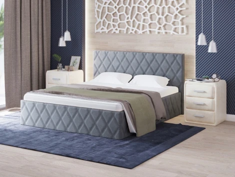 PROxSON Кровать Fresco (Ткань: Велюр Ultra Осенний туман) 90x190