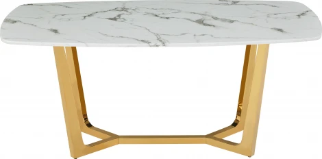 Стол обеденный Ланс Мат DT-2852L,180х90х75 см, белый мрамор/матовое золото IST-CASA