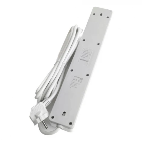 Сетевой фильтр 6-и местный с заземлением 3 метра (белый) Stekker Optima 50096