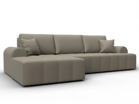 Диван угловой Лига-080 угол левый (ДСП/Пластик/Экокожа/Бежевый) Лига Диванов 134751L