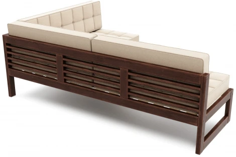 Диван Arsko угловой Сега У орех велюр бежевый