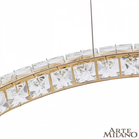 Подвесной светильник Arte Milano Venezia 311311/D400 GD (регулировка яркости, LED, 220V, хрусталь, пульт управления, на тросе, кольцо)