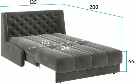РИЧМОНД Кровать-диван прямой бордовый, 120 D1 furniture арт.AAA41374007
