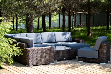 "Капри" трансформирующаяся лаунж-зона из искусственного ротанга, цвет коричневый 4SIS арт.УТ-00010385