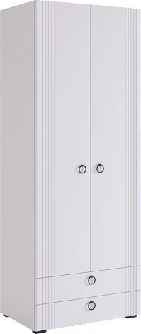 Ева Шкаф двухдверный 103.01 Mebelson (ЛДСП,МДФ,ПВХ,Пластик/Светлое дерево,Белый) арт.UL.103-M.104.01.3101