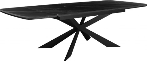 Стол DikLine KM160 мрамор С45 (керамика черная/опоры черные) арт.00-00071868