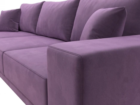 Диван угловой Льюес левый (Сиреневый/Микровельвет) Лига Диванов арт.122406L