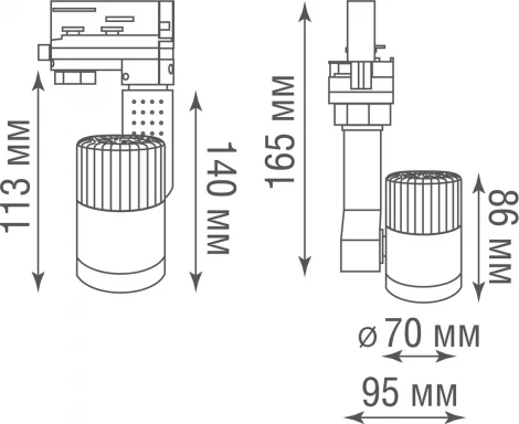 Трековый светильник трехфазный 220V 12W Donolux Pro-track DL18761/01 Track W 45 (LED, круглые)