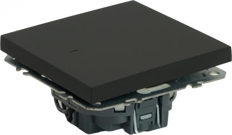 Выключатель одноклавишный с подсветкой (черный) Stekker Эмили 49837