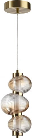 Подвесной светильник Odeon Light Bruco 5095/12L латунный/янтарный градиент/металл/стекло LED 12W 4000K (220V, на проводе, бусы)