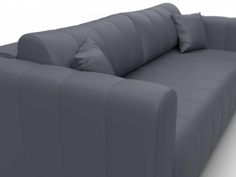 Диван прямой Лига-062 НПБ (ДСП,Фанера,ХДФ/Пластик/Экокожа/Серый) Лига Диванов 130274