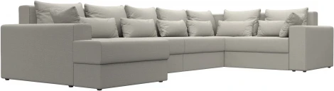 Диван П-образный Майами левый угол (Бежевый/Рогожка) Лига Диванов арт.122552L