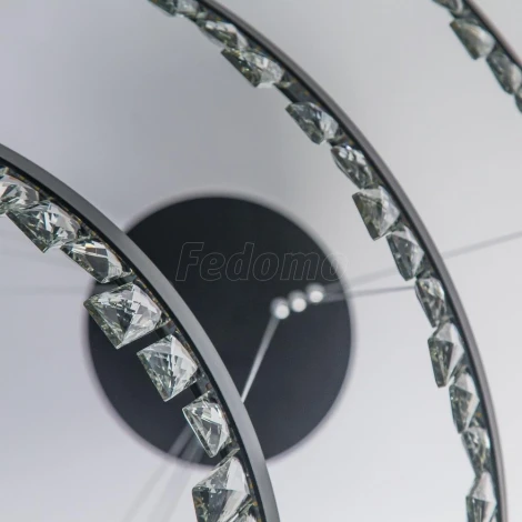 Подвесная люстра ярусная Eletto Celeste Nero EL320P120.1 (LED, 220V, хрусталь, на тросе, круглые, кольцо)