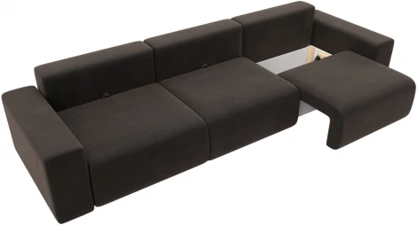 Диван прямой Лига-036 НПБ Классик Лонг (Коричневый/Велюр) Лига Диванов арт.121326