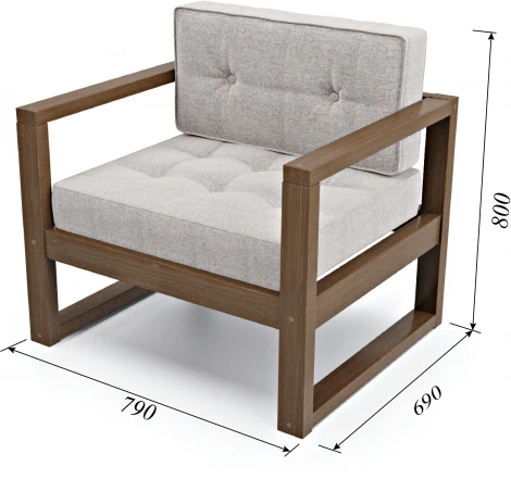 Кресло Arsko Астер орех серая рогожка
